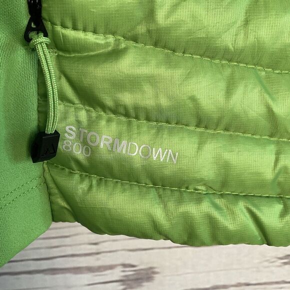 Eddie Bauer First Ascent Puffer Vest Womens L Goose Stormdown 800 Green Full Zip - Picture 3 of 10